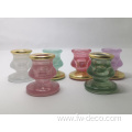colored tumbler glass candle holder jar